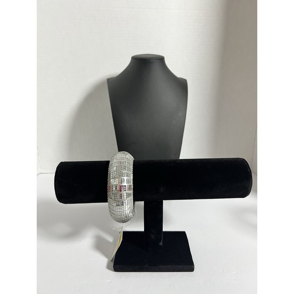 Vintage Mirror Mosaic Bangle Bracelet Disco Ball 8” L